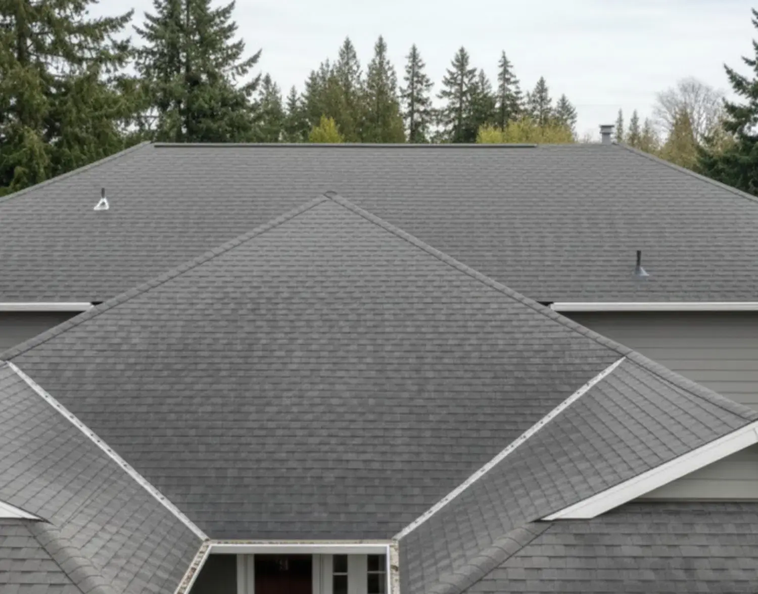 A cleaned and shiny roof after removing dark stains